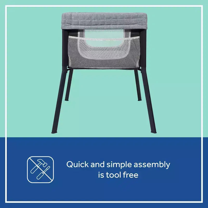 Breathable Lightweight Baby Bassinet with Storage Pocket - Gray