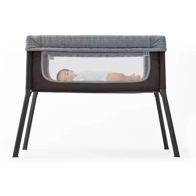 Breathable Lightweight Baby Bassinet with Storage Pocket - Gray