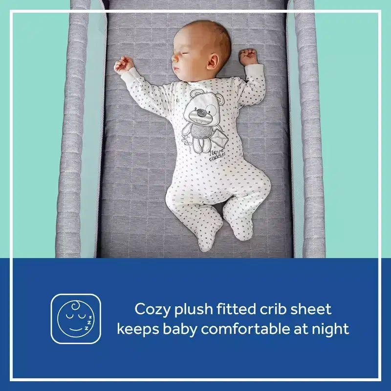 Breathable Lightweight Baby Bassinet with Storage Pocket - Gray