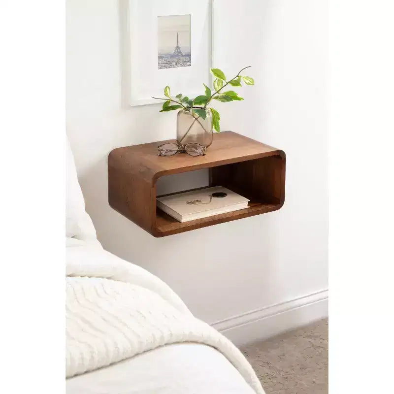 18x10x8" Floating Wall Shelf - Walnut Brown