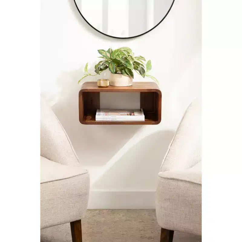18x10x8" Floating Wall Shelf - Walnut Brown