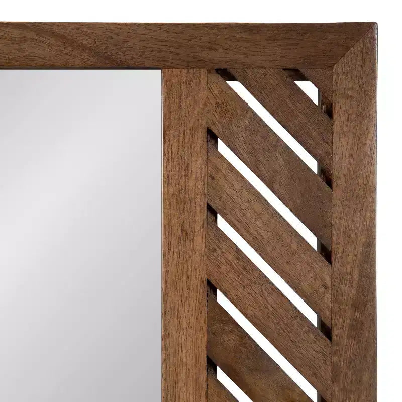 24x36" Wood Rectangle Wall Mirror - Brown