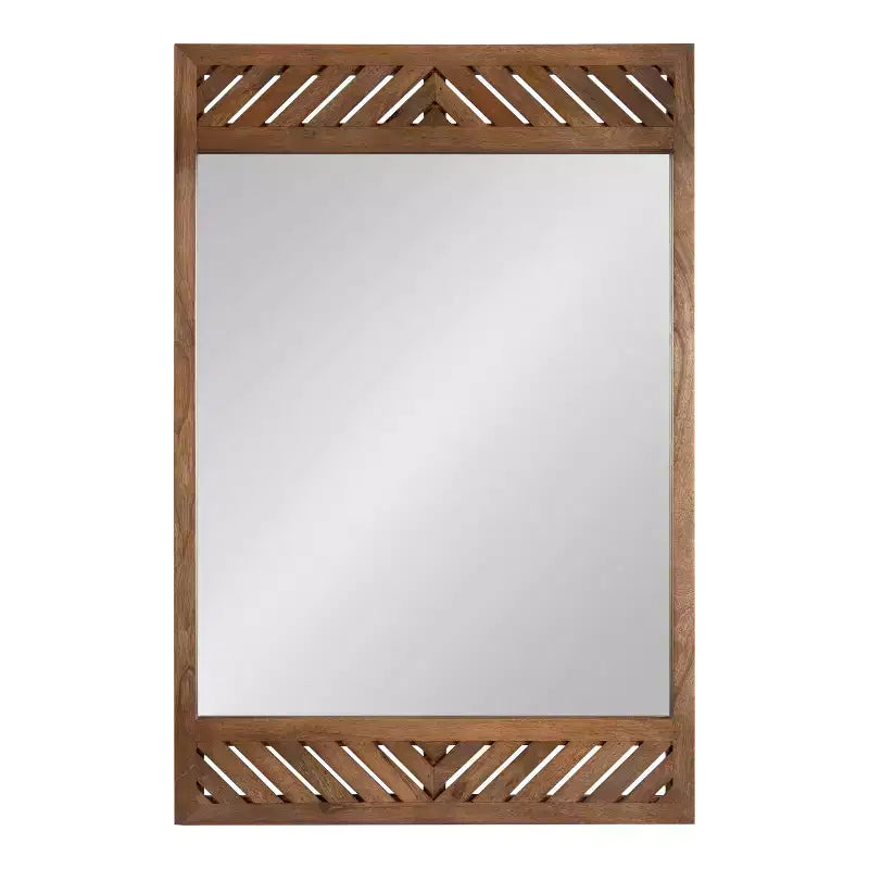 24x36" Wood Rectangle Wall Mirror - Brown