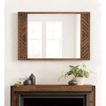24x36" Wood Rectangle Wall Mirror - Brown