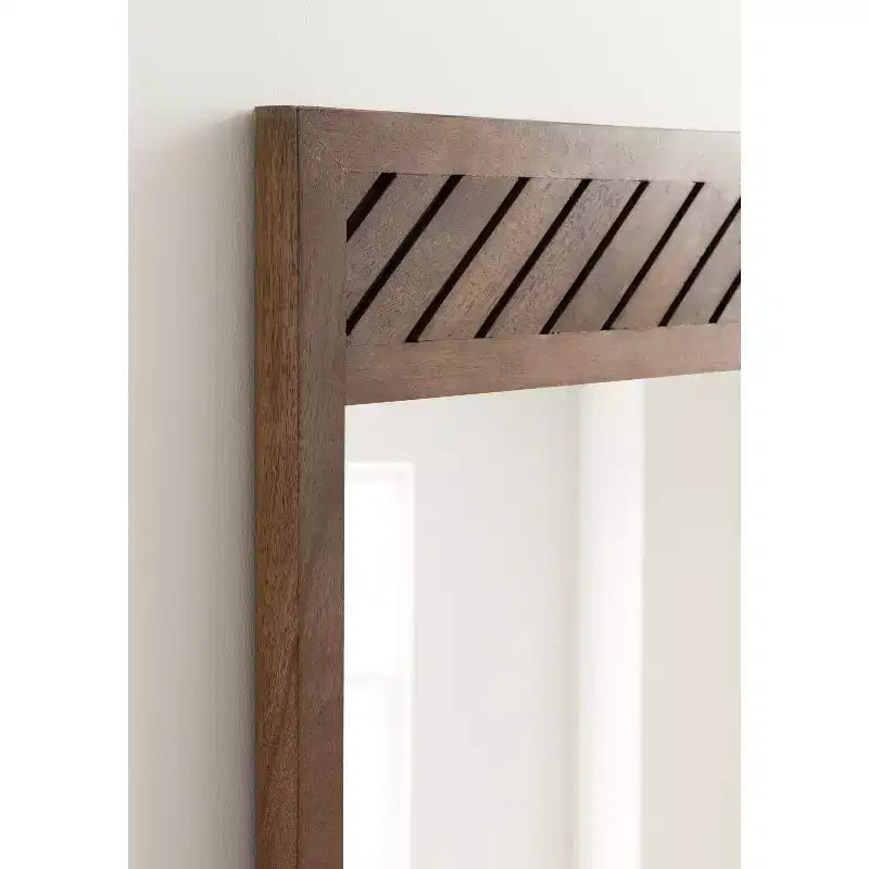 24x36" Wood Rectangle Wall Mirror - Brown
