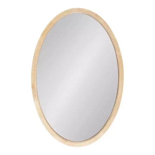 Kate & Laurel All Things Decor 24"x36" Hogan Oval Framed Mirror Natural