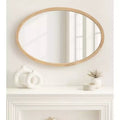 24x36" Oval Framed Wall Mirror - Natural