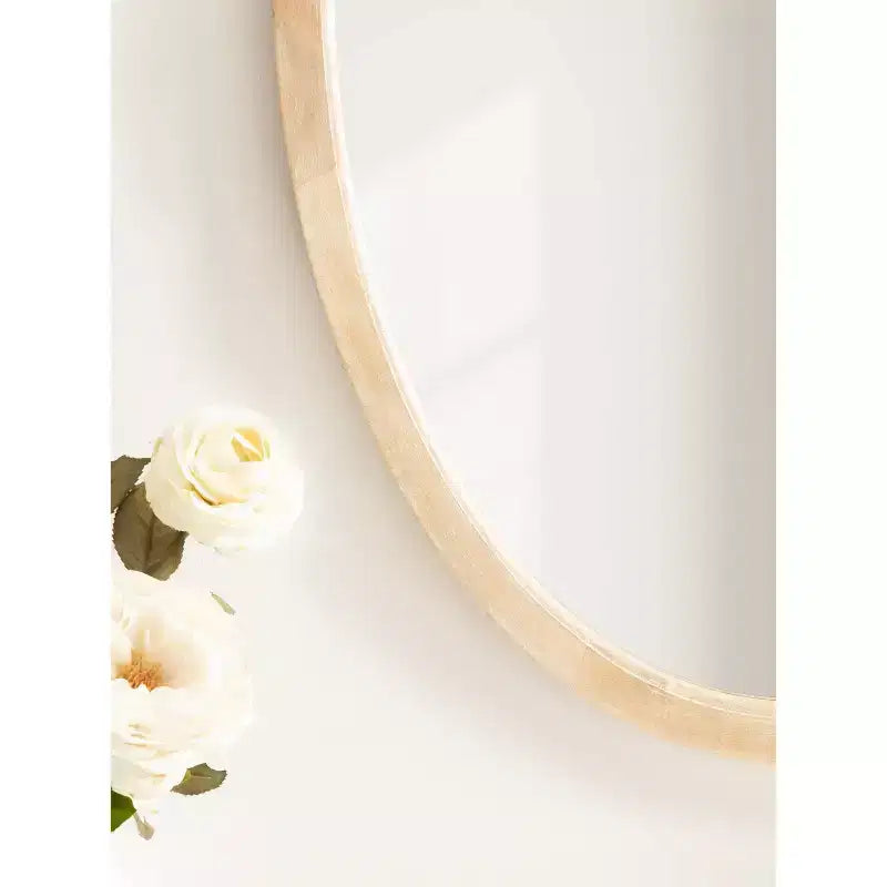 24x36" Oval Framed Wall Mirror - Natural