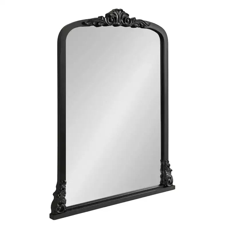 28x35" Arched MDF Wall Mirror - Black