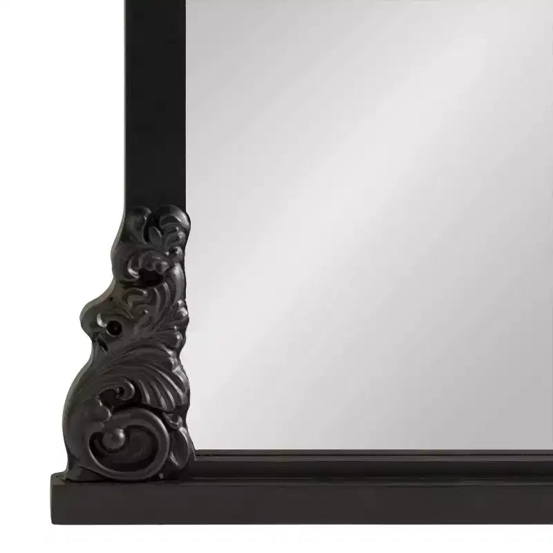 28x35" Arched MDF Wall Mirror - Black