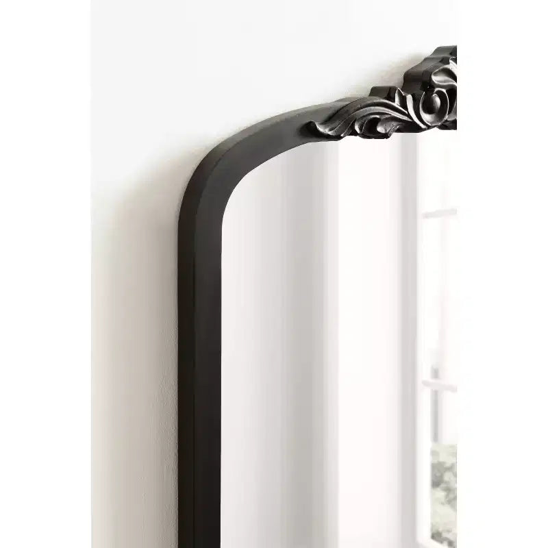 28x35" Arched MDF Wall Mirror - Black