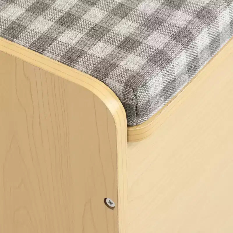 Kids Hinged Toy Chest with Removable Cushion