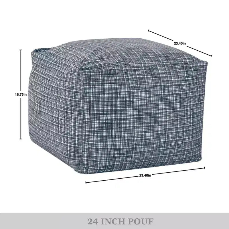 24" Square Velvet Pouf Ottoman