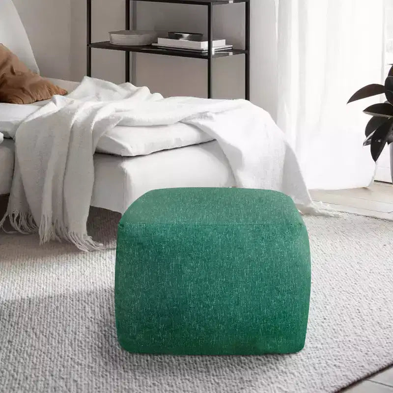 24" Square Velvet Pouf Ottoman
