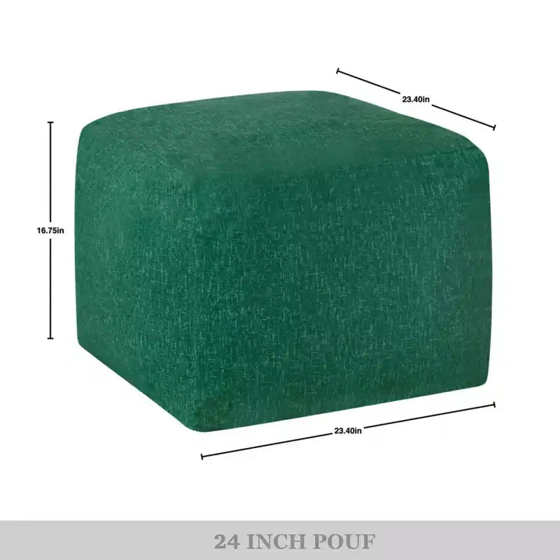 24" Square Velvet Pouf Ottoman