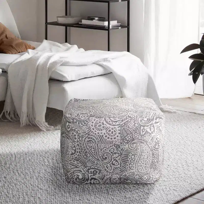 24" Square Velvet Pouf Ottoman