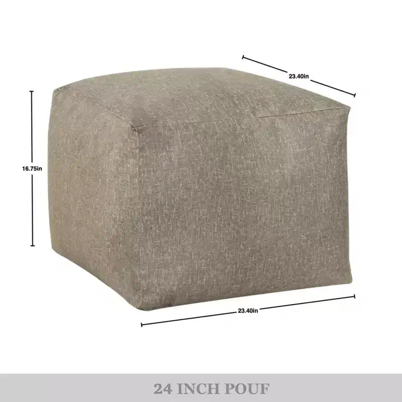 24" Square Velvet Pouf Ottoman