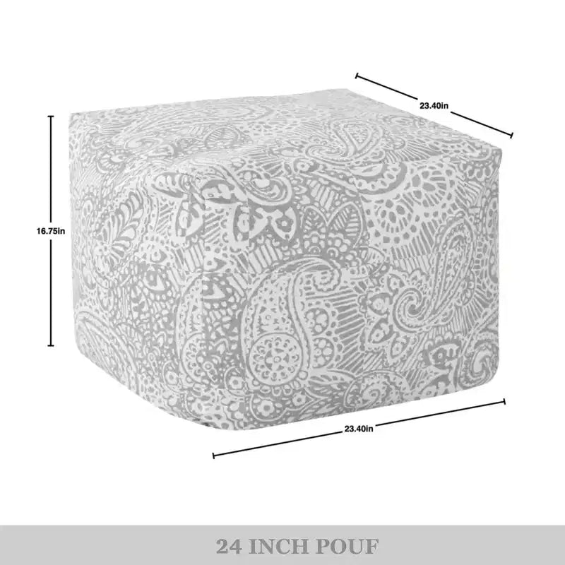 24" Square Velvet Pouf Ottoman