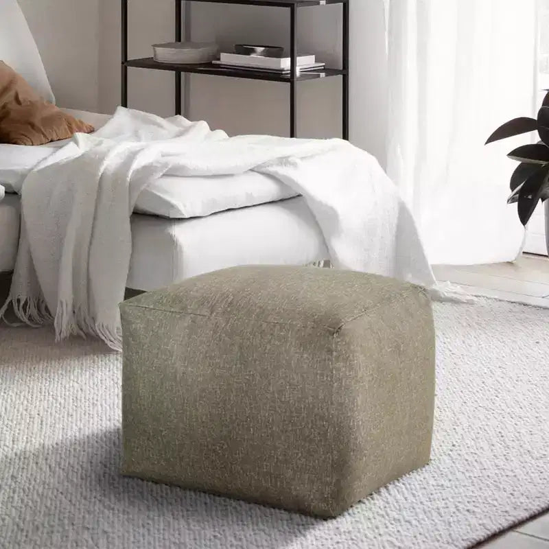 24" Square Velvet Pouf Ottoman