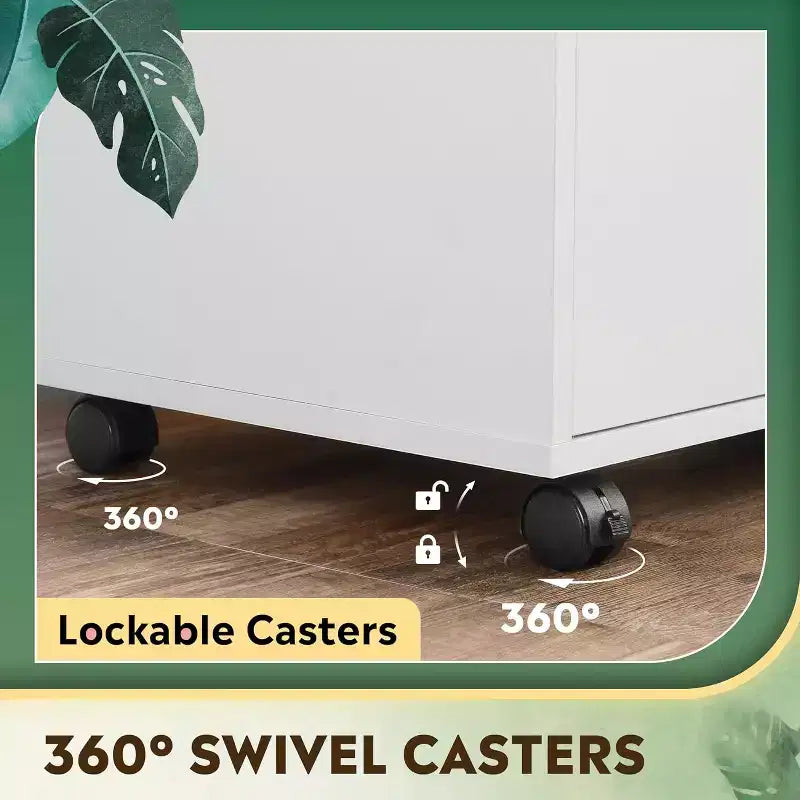 Office Storage Cabinet with Doors and Shelves - Lateral Printer Stand
