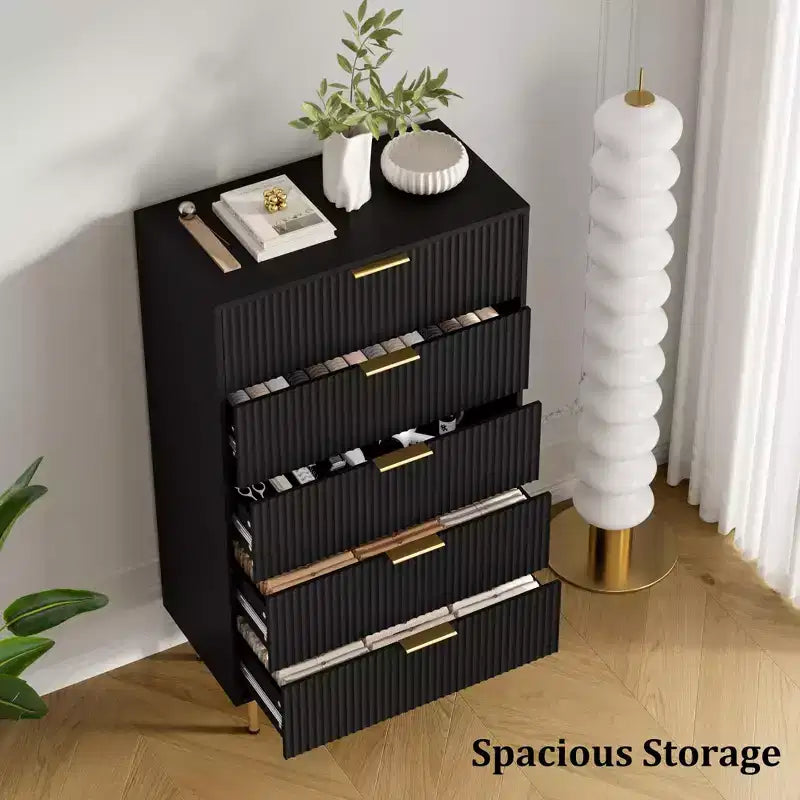 5 Drawer Wide Dresser Chest - Bedroom, Closet, Hallway
