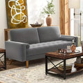 68" Mid-Century Modern 3-Seater Velvet Sofa