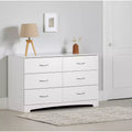 6 Drawer Horizontal Dresser - White