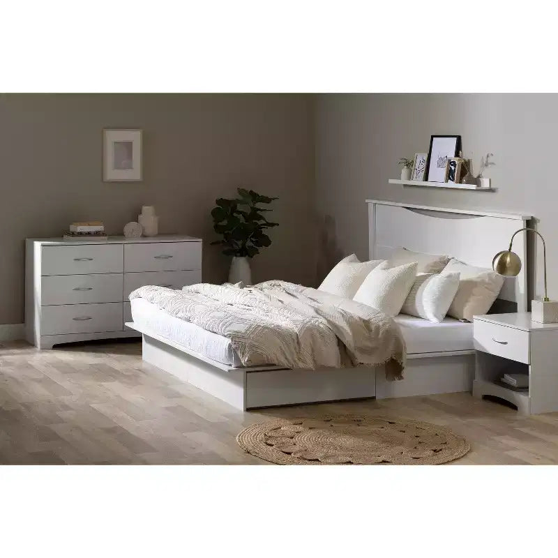 6 Drawer Horizontal Dresser - White