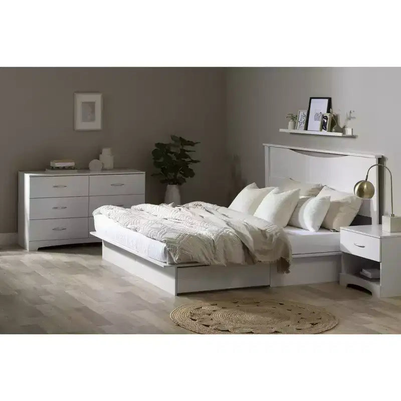6 Drawer Horizontal Dresser - White