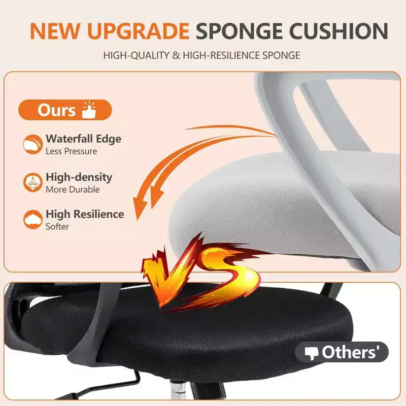 Ergonomic Office Chair for Standing Desk - Adjustable Height - Gray