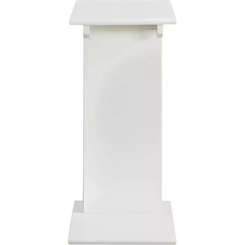 C-Shape Magazine End Table with Round Wood Top