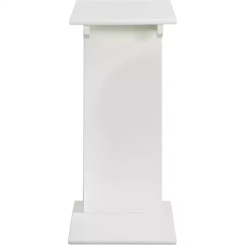 C-Shape Magazine End Table with Round Wood Top