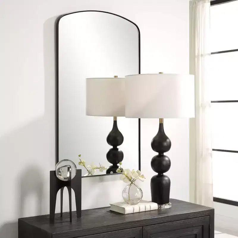 Matte Black 24x40 Arch Wall Mirror