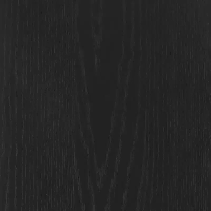 Fluted Wood Nightstand with Drawer - Black
