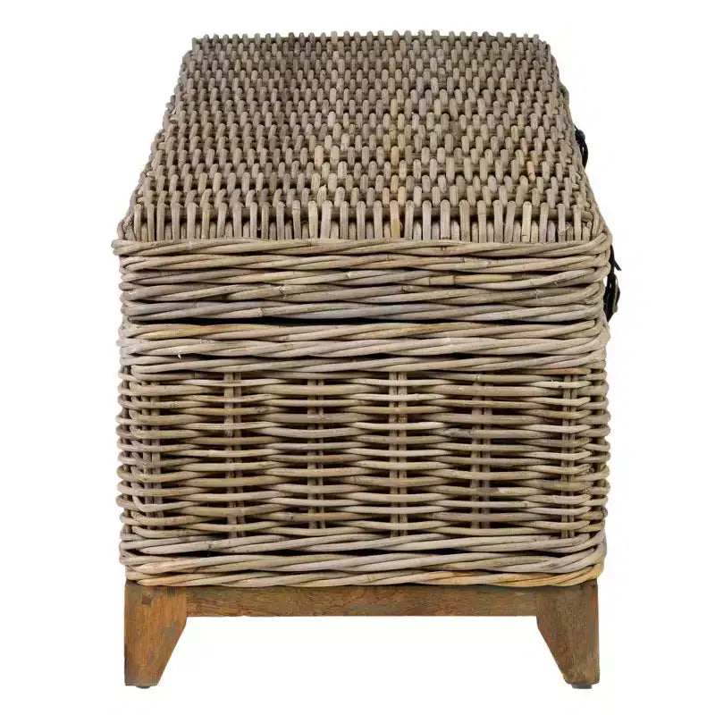 Hand Woven Rattan Coffee Table Trunk with Storage - Brown