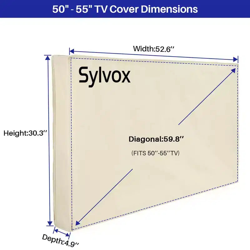50-55" Outdoor TV Cover - Weatherproof and Dustproof