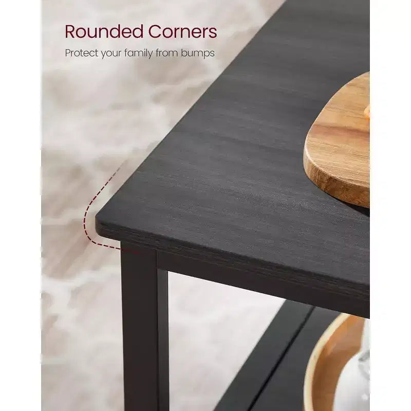39.4" Industrial 3-Tier Kitchen Island with Large Worktop - Rustic Brown/Black