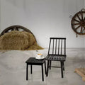 Farmhouse Armless Indonesian Hardwood Chair - Indoor/Outdoor - Black