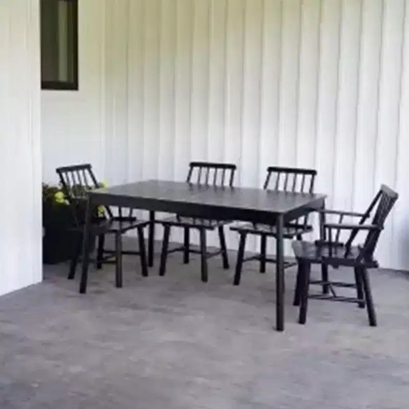 Farmhouse Armless Indonesian Hardwood Chair - Indoor/Outdoor - Black
