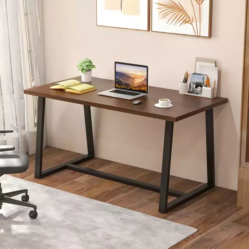 63" Modern Dining Table for 4-6 People - Black/Coffee