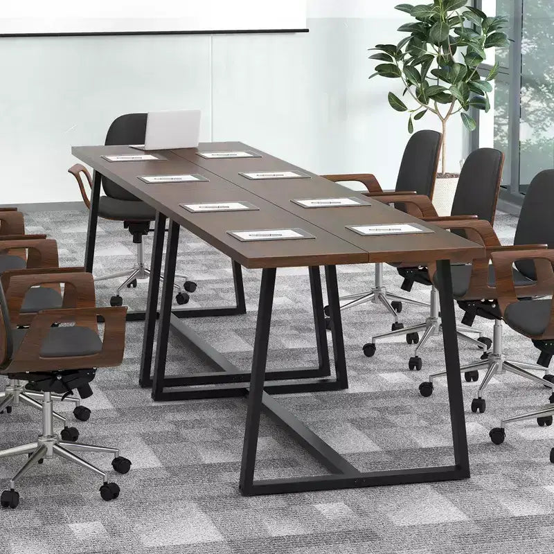 63" Modern Dining Table for 4-6 People - Black/Coffee