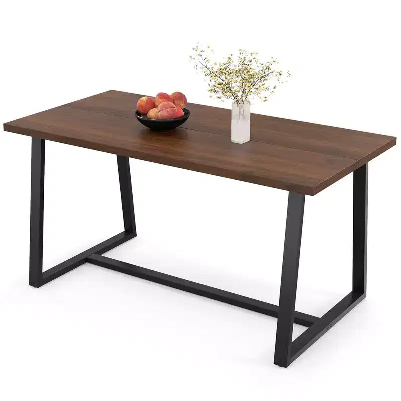 63" Modern Dining Table for 4-6 People - Black/Coffee