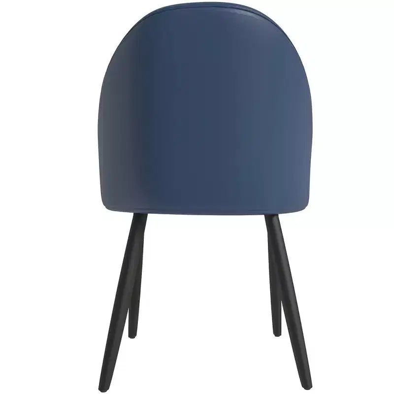 Modern Upholstered Dining Chair with Curved Back and Black Oak Legs