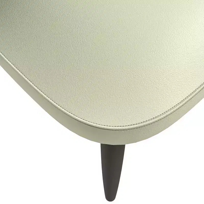 Modern Upholstered Dining Chair with Curved Back and Black Oak Legs