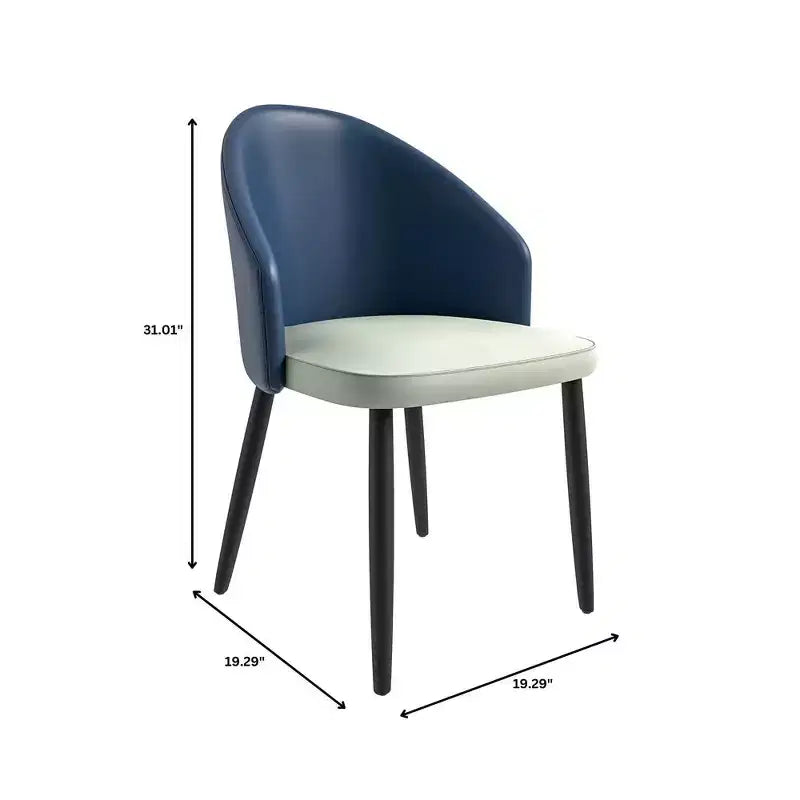 Modern Upholstered Dining Chair with Curved Back and Black Oak Legs