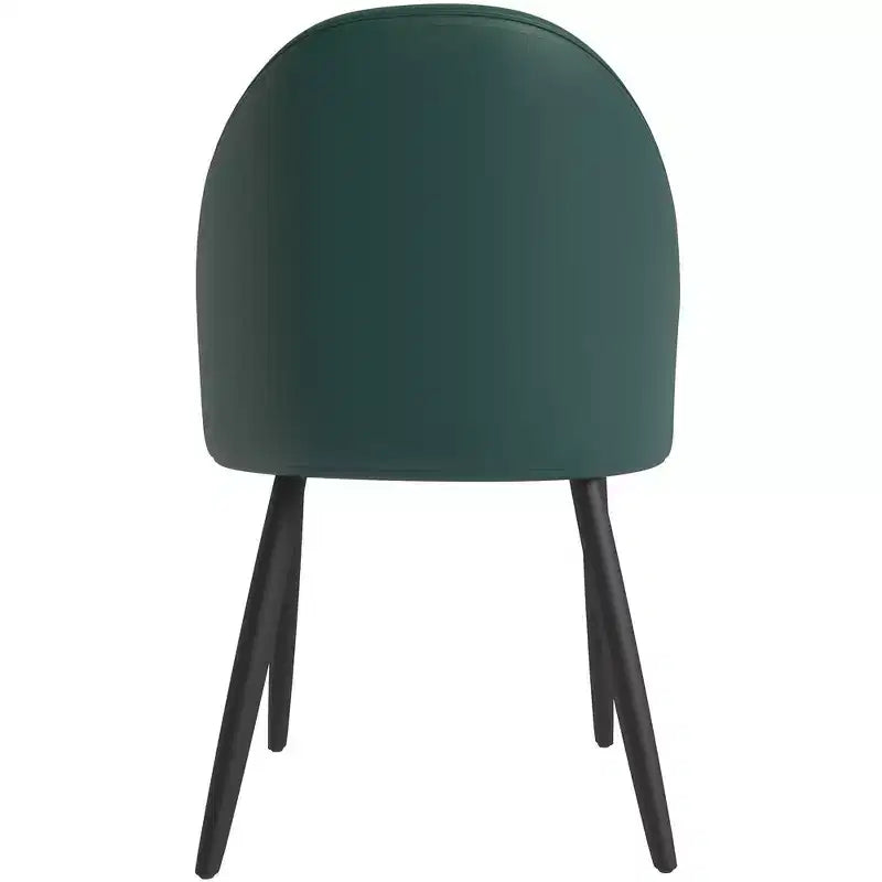 Modern Upholstered Dining Chair with Curved Back and Black Oak Legs