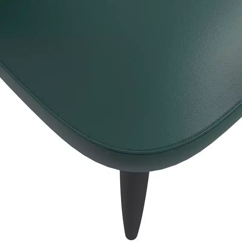 Modern Upholstered Dining Chair with Curved Back and Black Oak Legs