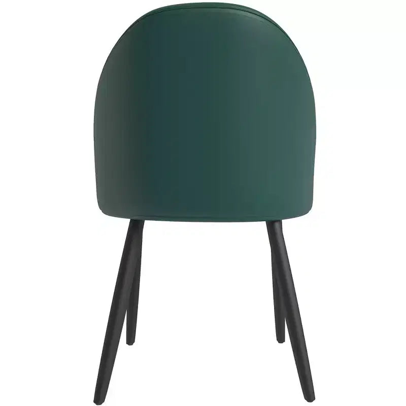 Modern Upholstered Dining Chair with Curved Back and Black Oak Legs