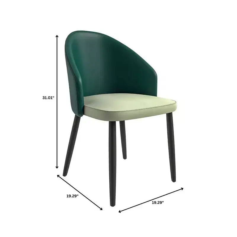 Modern Upholstered Dining Chair with Curved Back and Black Oak Legs