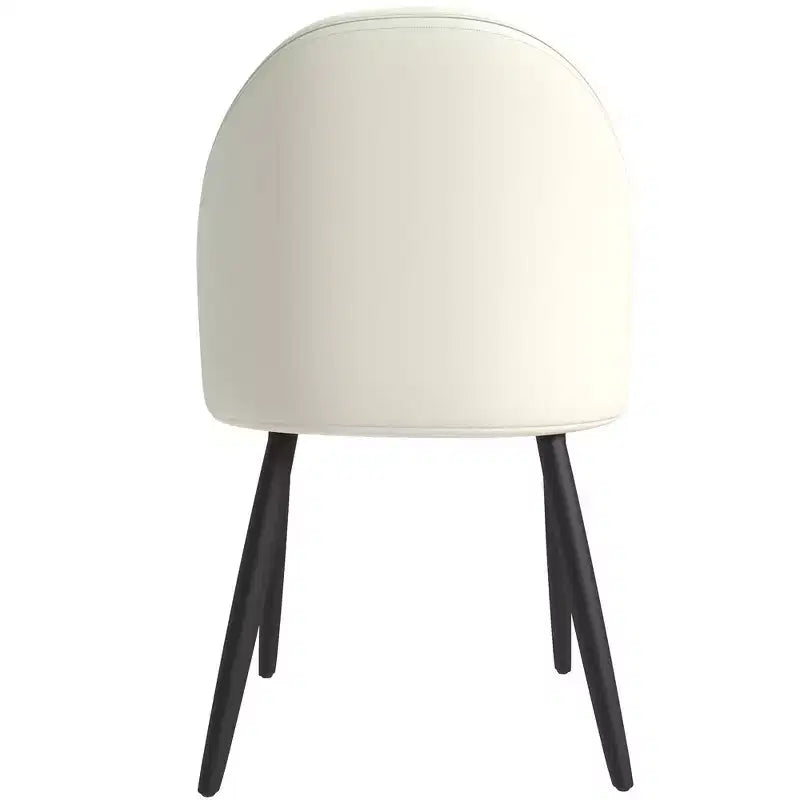 Modern Upholstered Dining Chair with Curved Back and Black Oak Legs